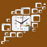 New arrival home decoration acrylic mirror wall clock safe modern design large digital quartz watch sticker