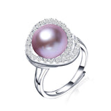 new fashion black pearl ring high quality 10-11 freshwater pearl jewelry for women mother's day gift 925 silver ring