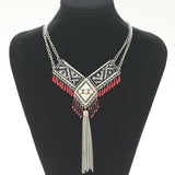 new fashion bohemian power gem tassel collar choker necklace vintage gypsy ethnic necklace women Maxi necklace fine Jewelry
