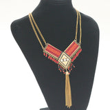 new fashion bohemian power gem tassel collar choker necklace vintage gypsy ethnic necklace women Maxi necklace fine Jewelry