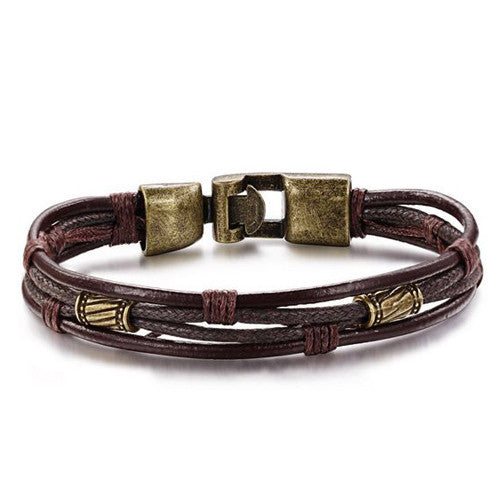 new fashion jewelry hot sale vintage bronze alloy leather men bracelet & bangle creative design Christmas gifts