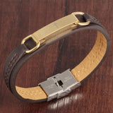 new fine fashion jewelry Genuine PU leather Gold Cross Men Classical bracelets Personality gifts creative accessories