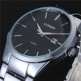 Luxury Brand Full Stainless Steel Analog Display Date Men's Quartz Watch Business Watch Men Watch