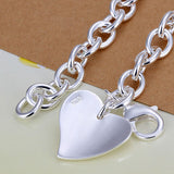 silver Fashion bracelet/bangle Jewelry trendy women double heart charm bracelets