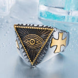 steel soldier 2015 New Eye of Providence All-seeing Eye Ring Stainless Steel Cool Movie Ring For Man