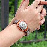 summer style Men Jewelry Rock Punk Style Cool "Brave" Men Woman Genuine Leather Bracelet Hotsale Kull Bracelets