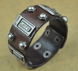 Summer style Men Woman Bracelets Rock Punk Leather Rock Cool Metal Stud Clasp Genunine Wrist Watch Design Leather Bracelet