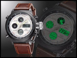 New OHSEN Men Watch Dual Time Zone Alarm LCD Sport Watch Mens Quartz Wristwatch Silicone Waterproof Dive Sports Digital Watches