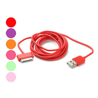 USB Data and Charging Cable for iPad, iPhone and iPod (Assorted Colors, 200 cm)