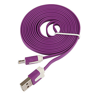8 Pin Colorful Charge and Data Flat Cable for iPhone 6 iPhone 6 Plus iPhone 5, iPad Mini,iPad4,iPod(200cm-Length)
