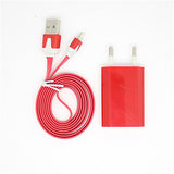 Colorful 100CM 8 Pin Charge and Data Flat Cable with EU Plug