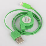 Colorful Apple 8 Pin Retractable Charge and Sync Cable