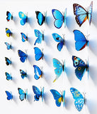 PVC 3D Butterfly Tatoos Wall Sticker Home Decoration Decals Fridge Sticker Wedding Wall Decals Office Wall sticker Store Wall Wticker Window sticker