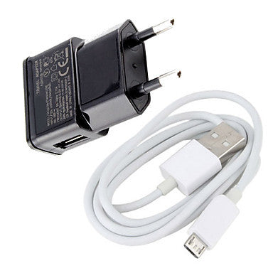 Euro Plug Micro USB Wall Charger for Samsung Galaxy S3/S4 and Other Cellphones