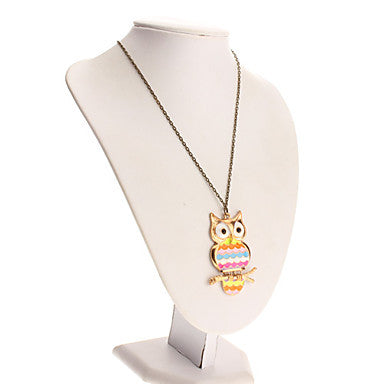 Retro Rainbow Owl Necklace