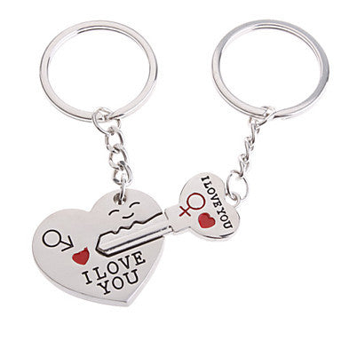 Hearts Shape Lovers Stainless keychains (2 Pieces/Set)