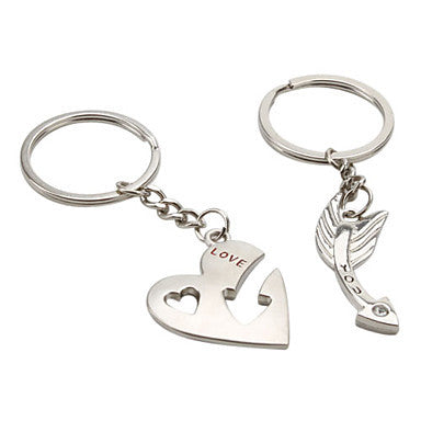 Arrow and Heart Style Metal Couple Keychains (1 Pair)