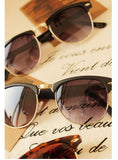 Men Women Retro Half-frame Sunglasses Wayfarer Frame Glasses Brand designer glasses