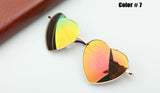Heart Shaped Sunglasses Women metal Reflective Lense Fashion sun Glasses