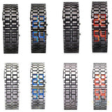 Fashion Men Women Lava Iron Samurai Metal LED Faceless Bracelet Watch Wristwatch