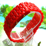 Red LED Digital Lava Plastic Sport Men Women Unisex Wrist Day Date Watch led watch