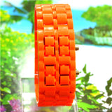 Red LED Digital Lava Plastic Sport Men Women Unisex Wrist Day Date Watch led watch