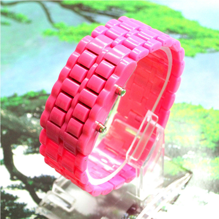 Fahsion LED Digital Lava Plastic Sport Men Women Unisex Wrist Day Date Watch