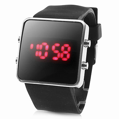 Fashion Mirror LED Watches Unisex Quartz watch Dress Woman and Man Sports watches Analog Steel Case