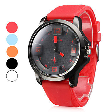 Men's Silicone Analog Quartz Wrist Watch (Assorted Colors)