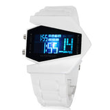 Aircraft LED Watches Digital Hours Stainless Steel Case Sports Watch Back Light rubber Strap Casual watches