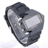 Aircraft LED Watches Digital Hours Stainless Steel Case Sports Watch Back Light rubber Strap Casual watches
