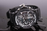 Mens military watch sports watches 2 time zone digital LED quartz Chronograph jelly silicone swim dive watch