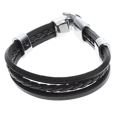 Single Color Cross Weave Leather Galloon Bracelet