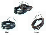 Fashion Leather Brown Black Men's Wrap Bracelet