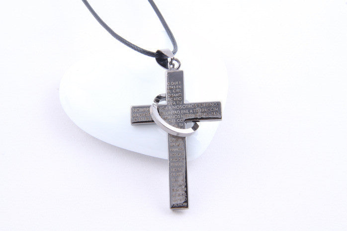 Fashion Cross necklace for men's Scriptures cross necklace statement jewelry