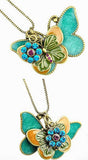 Fashion vintaged Double butterfly pendant necklace Statement jewelry for women