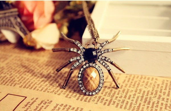 Fashion vintage personality spider necklace