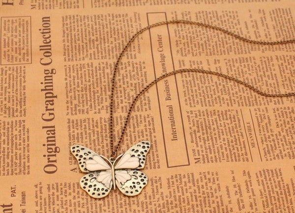 Fashion vintage butterfly necklace