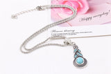 Jewelry Charming Crystal Tibetan Silver rhinestone cross Geometric round turquoise infinity pendant necklace jewelry