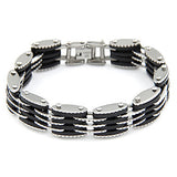 Men's Silver Plated Alloy Multi-row Connected Bracelet
