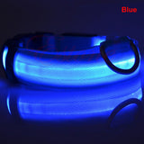 Adjustable Pet Dog Flashing LED Lights Safety Nylon Night Glow Collar