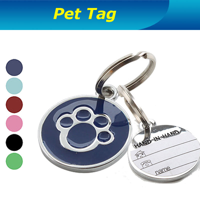 Dog Paw Style Dog Name Dog Tag Pets (Assorted Colors) Identity card For Pets Dogs Cats