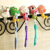 Cute Cartoon sucker toothbrush holder / suction hooks /household items /bathroom/toothbrush rack/bathroom set 5pcs/lot