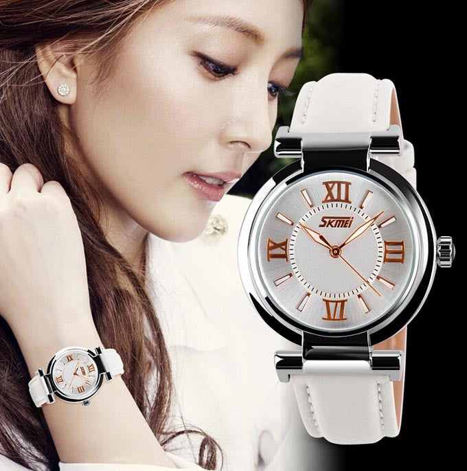 New Women Dress Watches 3ATM Waterproof Genuine Leather Strap Fashion Quartz Watch Student Wristwatch