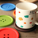 Creative Household Supplies Round Silicone Coasters Cute Button Coasters Cup Mat