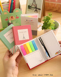 Colorful Sticky Notes Portable Post-It Notes With A Pen Memo Paper Stickers Home/Office Color Random