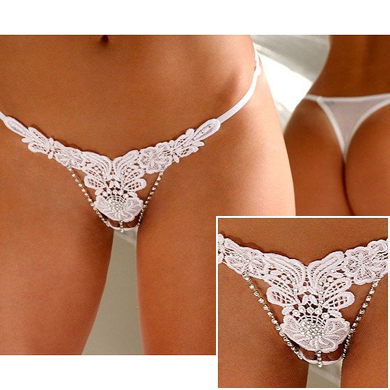 New Sexy Mash Crystal Lace Trance Thong Underwear Lingerie