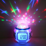 Music Starry Star Sky Projection Alarm Clock Calendar Thermometer For Best gift