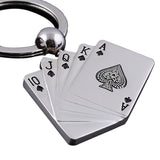 Fashion Poker Keychain Male Personality Metal Key Chain Key Ring Funny Gift