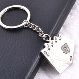 Fashion Poker Keychain Male Personality Metal Key Chain Key Ring Funny Gift